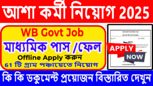 আশা কর্মী নিয়োগ 2025